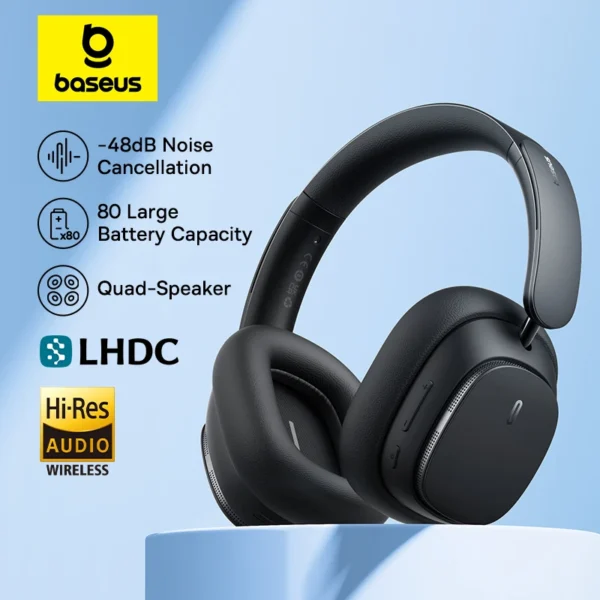 Bas192 Casque Bluetooth H1 Pro Hybrid avec suppression active du bruit couteur Hi Res ignorez le