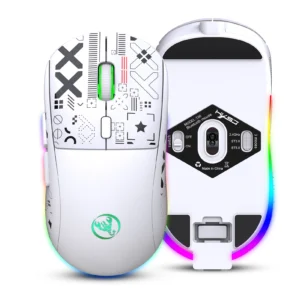 Hxsj Souris m canique sans fil T90 2 4G accessoire ergonomique de jeu RGB 10 millions 1