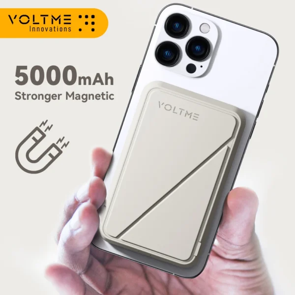 VOLTCLERS Batterie Externe Magpak de 5000mAh et 15W Chargeur de T l phone Sans Fil Charge