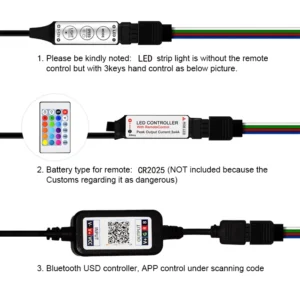 Bande lumineuse LED RVB pour la d coration de la pi ce lampe LED avec mode 1